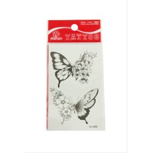 Zero Land Drnds Kelebek Tattoo Dövme Sticker - Beyaz