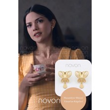 Yucelique 14K Altın Kaplama Premium Masumiyet Müzesi Füsun Kelebek Pirinç Küpe