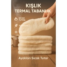 Genel Kışlık Termal Ayakkabı Tabanlığı 1 Çift Peluş, Yumuşak, Ayakları Sıcak Tutan Unisex Kışlık Tabanlık
