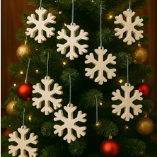 Genel 9 Adet Kar Tanesi Yılbaşı Çam Ağacı Süsü - Merry Christmas Dekor Noel