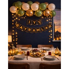 Pairla “3 Metre Led”, “iyi Bayramlar” Ramazan Süslemesi, Ramazan Hediyesi, Ramazan Bayramı Oda Mekan Süsleme Banner