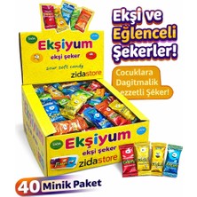 Emrah Gültekin Ekşiyum Ekşi Şeker 40 Minik Paket Ekşi Şeker Çocuklara Dağıtmalık Mini Ekşiyum Şekerleme