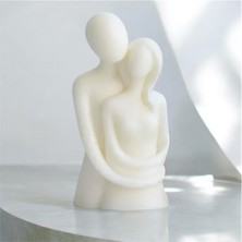 Genel Sarılan Romantik Çift Heykeli & Biblosu 12X6 cm - Özel Tasarım Saf ve Temiz Aşk