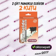 Tisanelde Naturel Pamuklu Eldiven Normal Boy | Krem Sonrası Kullanım | 2 Kutu (1 Çift x 2)