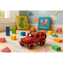 Genel Ahşap 4x4 Off-Road Jeep Oyuncak | Doğal Malzemeli El Yapımı Araba