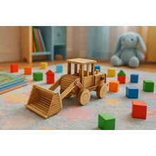 Genel Ahşap Kepçe Oyuncak - El Yapımı - Eğitici ve Doğal Materyalli Erkek Çocuk Oyuncağı