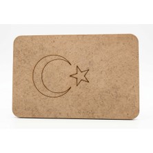 Tahtagurusu Türk Bayrağı Boyama Seti - 15X10 cm Ham Mdf Lazer Kesim - Çocuklar Için Eğitici Boyama Etkinliği (4 Mm)