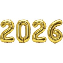 Genel Kırmızı 2026 Alüminyum Folyo Balon Seti 4 Adet – 40 cm Yeni Yı Kutlama Dekoru