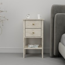 Mandosi Mobilya Çift Çekmeceli Komodin Traverten