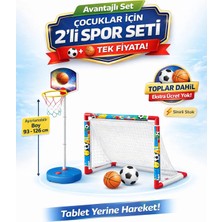 Denapcal Basketbol Potası Futbol Kalesi 2’si 1 Arada Ayarlanabilir Set – Mini Toplar Dahil