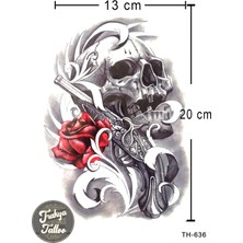 Trakya Tattoo Geçici Dövme 1-2 Hafta Kalıcı Yarım Kol Kurukafa Silah