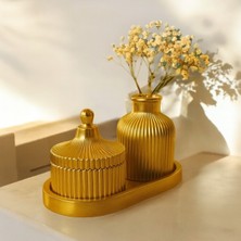 Genel 3 Parça Modern Dekoratif Vazo ve Saklama Kutusu Seti - Şık Ev Dekorasyonu