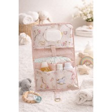 Flow Home Bebek Alt Değiştirme Organizer Bez Mendil Düzenleyici Beşik Park Yatak Organizer Pembe