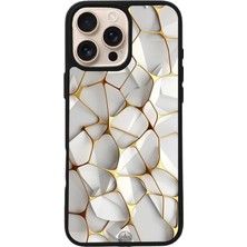 iPhone 16 Pro Uyumlu Mermer Marble Tasarımlı Glossy Premium Kılıf