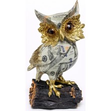 AyrStore Buğz Dolar Baskılı Özel Tasarım Polyester Baykuş - 17X10 cm