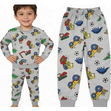 Slatco Erkek Çocuk Pijama Takımı Dino ve Şantiye Temalı