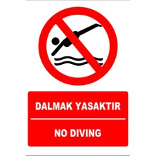 Tembel Baykuş Dalmak Yasaktır Türkçe-Ingilizce Uyarı Levhası 20X30 cm Forex