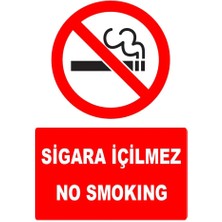 Tembel Baykuş Sigara Içilmez Türkçe-Ingilizce Uyarı Levhası 20X30 cm Forex