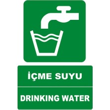 Tembel Baykuş Içme Suyu Türkçe-Ingilizce Uyarı Levhası 20X30 cm Forex