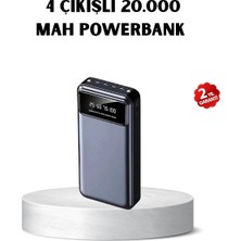 AyrStore Buğz Powerbank 20000 Mah Hızlı Şarjlı LED Fenerli ve 4 Portlu