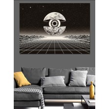 Tablomega Fütüristik Geometrik Göz Tasarımı Dekoratif Kanvas - Mdf Ahşap Tablo