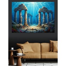 Tablomega Su Altında Antik Mimari Kalıntılar Dekoratif Kanvas - Mdf Ahşap Tablo