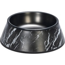 Drnds Beeztees Dbl Köpek Mama Su Kabı, Mat Siyah Paslanmaz Çelik, Siyah Mermer Görünümlü, 14CM, 160ML