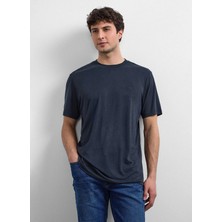 Back And Bond Siyah Erkek Regular Fit T-Shirt Regular Fıt Flamlı Basıc Tshırt