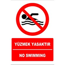 Tembel Baykuş Yüzmek Yasaktır Türkçe-Ingilizce Uyarı Levhası 20X30 cm Forex