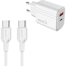 Zore Play Serisi PL07 Type-C To Type-C 2in1 Pd Seyahat Şarj Aleti 20W