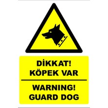 Tembel Baykuş Dikkat Köpek Var Türkçe-Ingilizce Uyarı Levhası 20X30 cm Forex