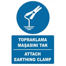 Tembel Baykuş Topraklama Maşasını Tak Türkçe-Ingilizce Uyarı Levhası 20X30 cm Forex