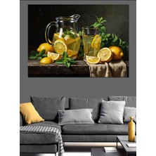 Tablomega Limonata Sürahisi ve Taze Limonlar Dekoratif Kanvas - Mdf Ahşap Tablo