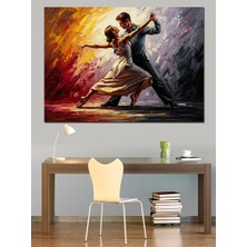 Tablomega Dans Eden Romantik Çift Portresi Dekoratif Kanvas - Mdf Ahşap Tablo