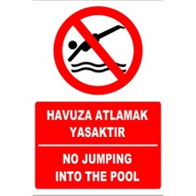 Tembel Baykuş Havuza Atlamak Yasaktır Türkçe-Ingilizce Uyarı Levhası 20X30 cm Forex