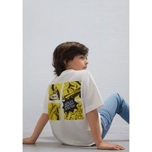 Mavi Batman Baskılı Ekru Tişört 6610420-70057