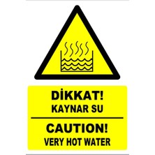 Tembel Baykuş Dikkat Kaynar Su Türkçe-Ingilizce Uyarı Levhası 20X30 cm Forex