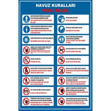 Tembel Baykuş Havuz Kuralları Türkçe-Ingilizce Uyarı Levhası 20X30 cm Forex