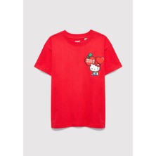 Mavi Hello Kitty Baskılı Kırmızı Tişört 7610429-70478