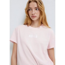 Mavi Mavi Logo Baskılı Pembe Tişört 1612241-89200