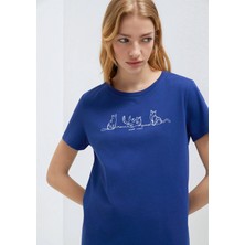 Mavi Kedi Baskılı Lacivert Tişört 1613721-70722