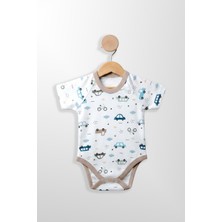 Kidyra %100 Pamuk Gri Biye Detaylı Reglan Kol Bebek Body