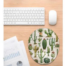 Hamiki Kaktüs Desenli Bilek Destekli Kaymaz Buruşmaz Kırılmaz Mouse Pad