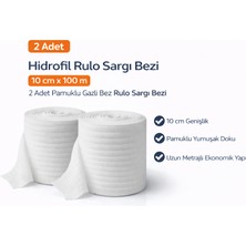 Negok Hidrofil Rulo Sargı Bezi 10 cm x 100 M 2 Adet Pamuklu Gazlı Bez Rulo Sargı Bezi