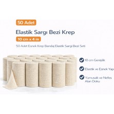 Negok Elastik Sargı Bezi Krep 10 cm x 4 M 50 Adet Esnek Krep Bandaj Elastik Sargı Bezi Seti