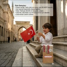 Oyuncak Fabrikası Türk Bayrağı Ahşap Sopalı Kuşe Bayrak 20X30 50'li -Ay Yıldızlı