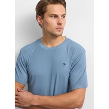 Back And Bond Mavi Erkek Regular Fit T-Shirt Regular Fıt Bisiklet Yaka Tshırt