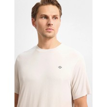 Back And Bond Ekru Erkek Regular Fit T-Shirt Regular Fıt Bisiklet Yaka Tshırt