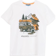 Discovery Expedition Baskılı Kırık Beyaz Erkek Çocuk T-Shirt D6SB-TST3069