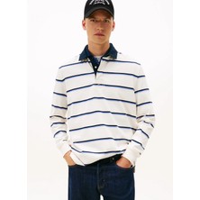 Tommy Jeans Çizgili Ekru Erkek Polo T-Shirt DM0DM228620FA Ekru Polo T-Shirt